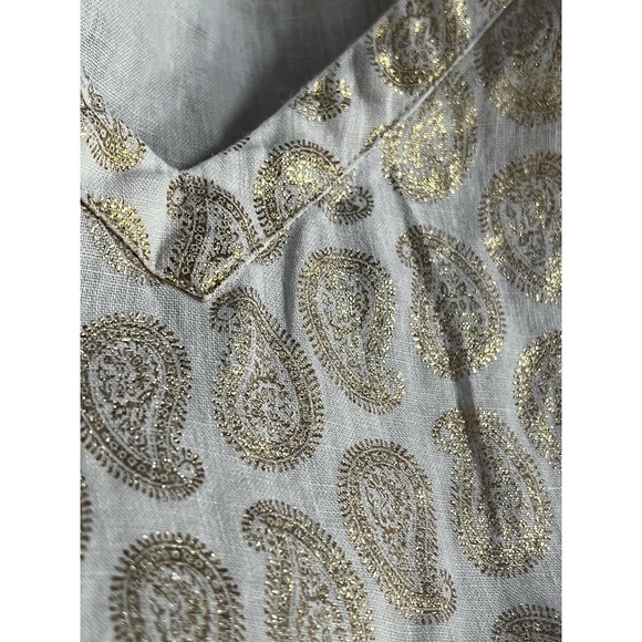 St. Tropez West 100% Linen Womens Sleeveless Paisley print Top Size Large - Picture 9 of 12